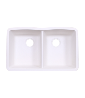 LS-GC88 Double Bowl Granite Composite Sink White