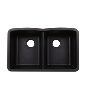 LS-GC88 Double Bowl Granite Composite Sink Black